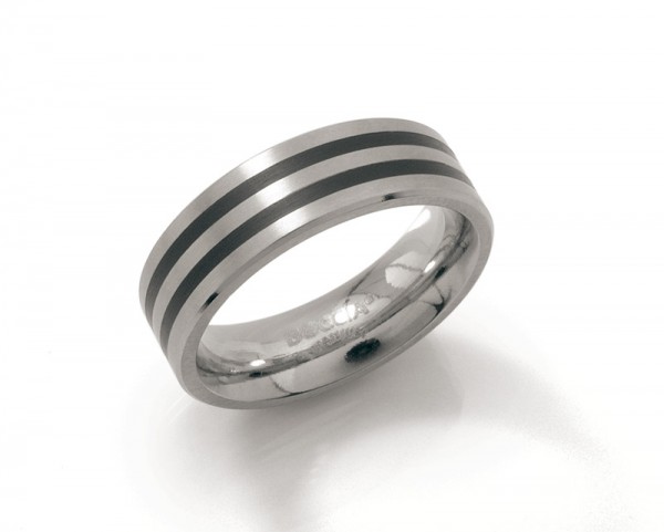 Boccia Titanium Ring Streifen Kaltemail 0101-1754